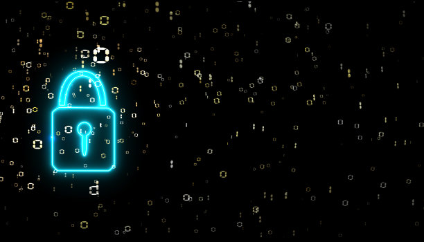 安全电源锁二进制数字粒子爆炸金元符号图片下载