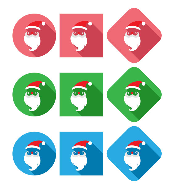 设置圣诞老人图标平面设计长影子图片下载