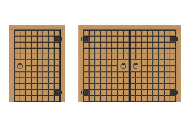 有铁条的旧门图片下载