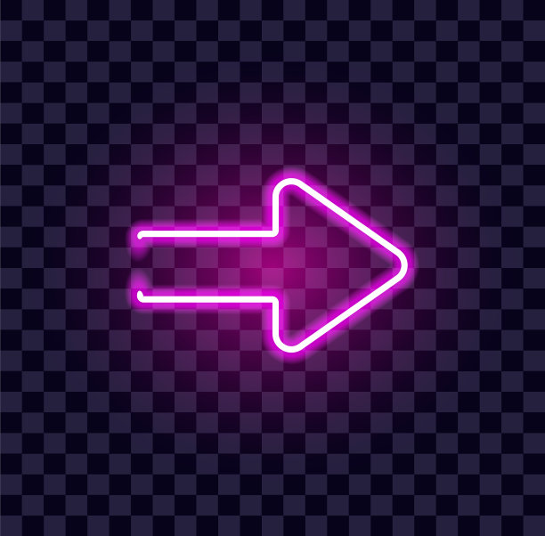 霓虹箭头发光指示器氖管显示图片下载