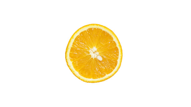 新鲜的橙子，半切片孤立在白色背景和剪切路径。图片下载