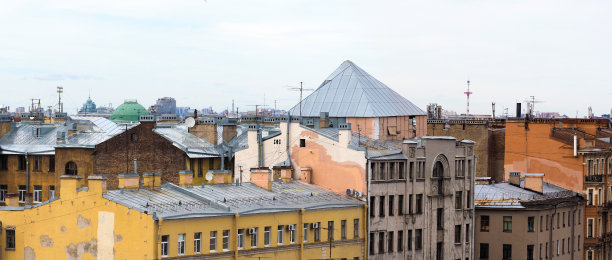 圣彼得堡,俄罗斯。城市的屋顶，利科夫斯基全景图片下载