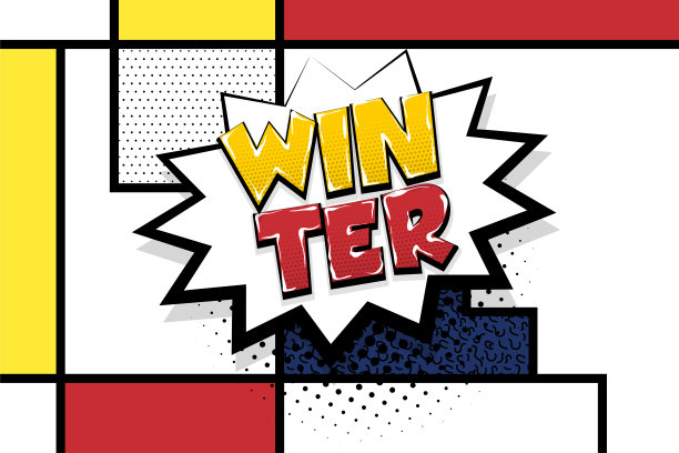 冬季漫画文字演讲泡泡波普艺术图片下载