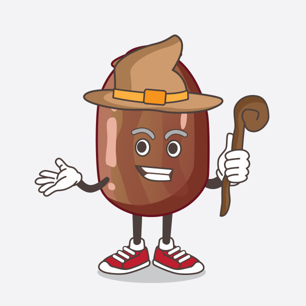 红枣水果卡通吉祥物角色为女巫图片下载