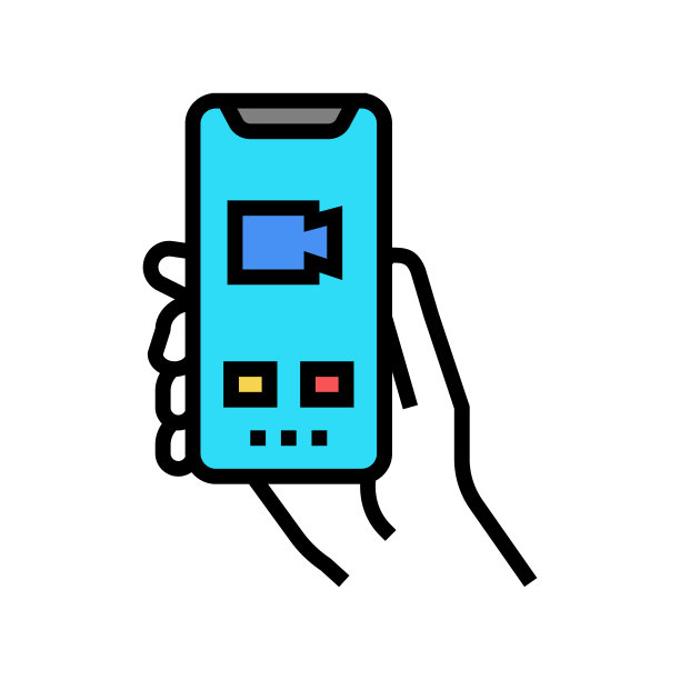 电话视频通话彩色图标矢量插图图片下载