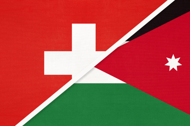 瑞士和约旦国旗纺织 символика图片下载