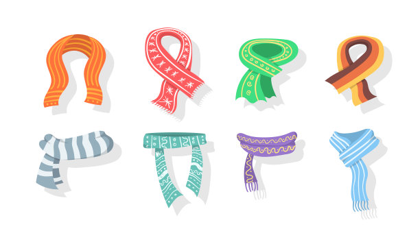 围巾的集合。图片下载