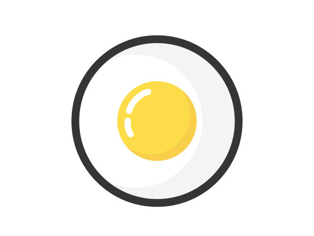 煎蛋图标。蛋清矢量设计。煎蛋矢量设计。心形的鸡蛋设计。图片下载