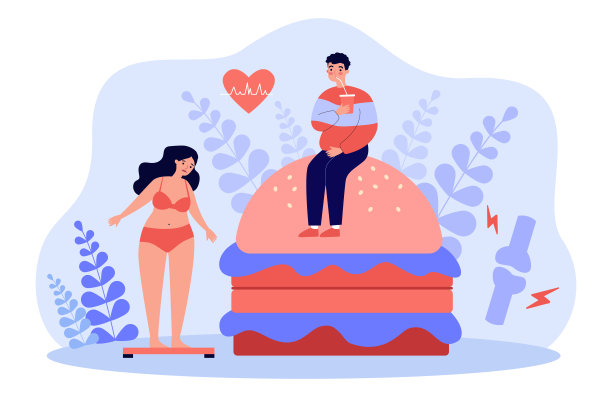 饱受超重困扰的快餐爱好者图片下载