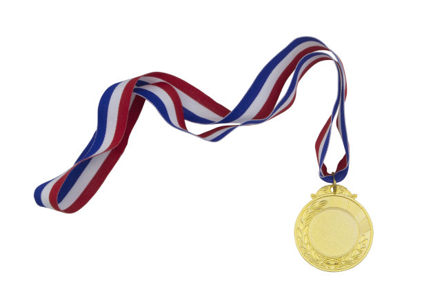 金牌与丝带隔离图片下载