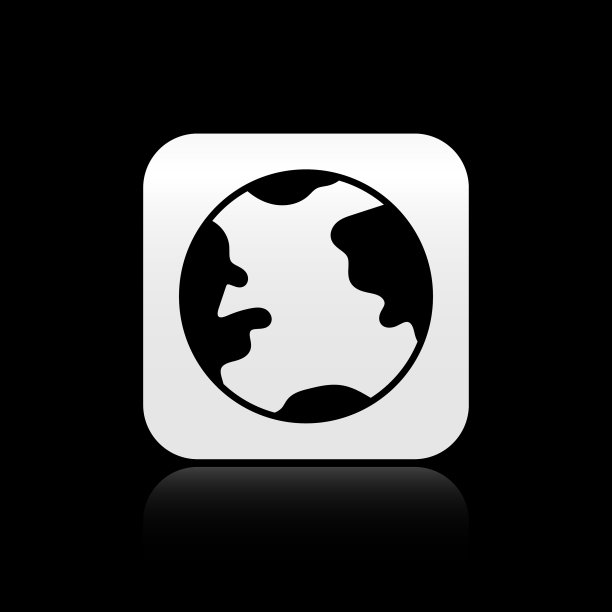 黑色地球仪图标孤立在黑色图片下载