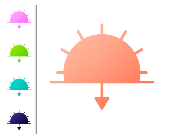 珊瑚日落图标孤立在白色的背景图片下载
