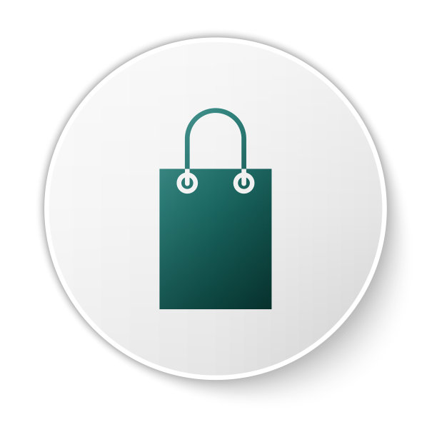 绿色纸袋图标孤立在白色图片下载