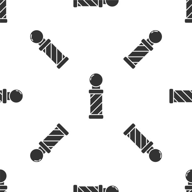 灰色经典理发店杆子图标孤立图片下载