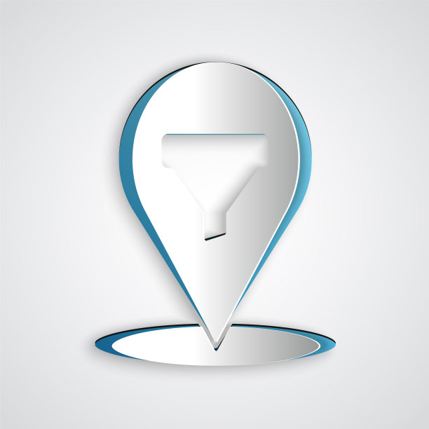 剪纸位置与销售漏斗图标隔离图片下载