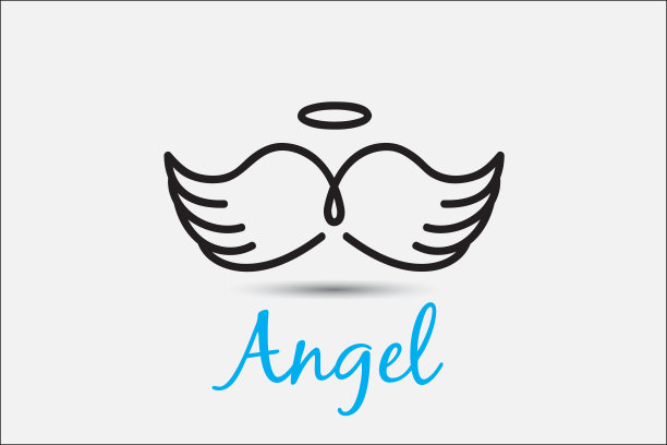 矢量草图的天使翅膀图标矢量图片下载