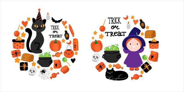 设置万圣节不给糖就捣蛋的圆形图片图片下载