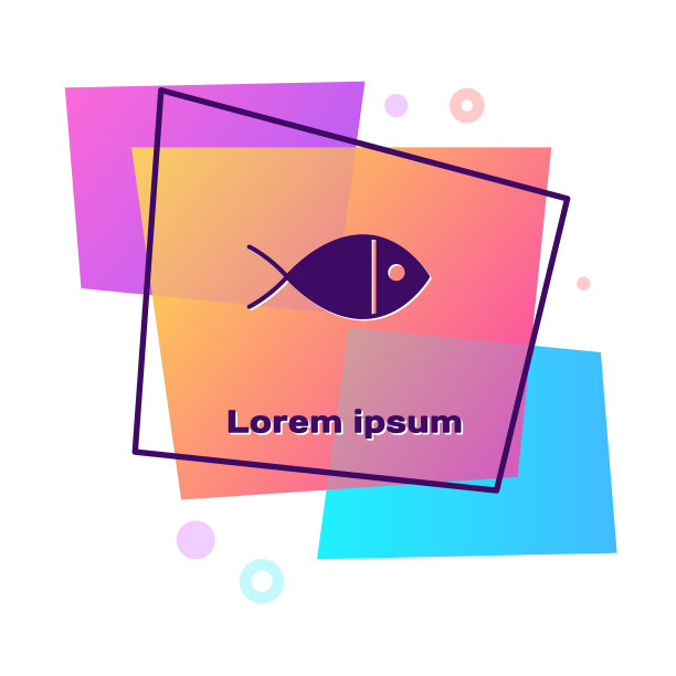 紫色基督教鱼符号图标孤立图片下载