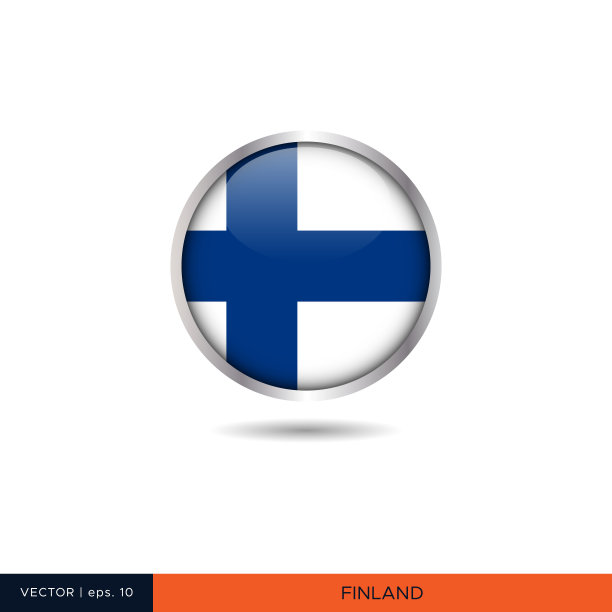 芬兰圆旗矢量股票插图设计模板。图片下载