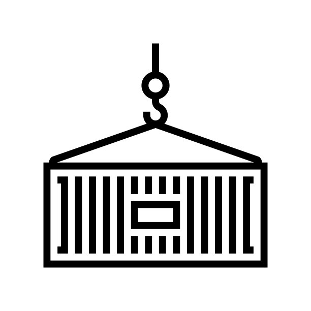 集装箱装载线图标矢量插图图片下载
