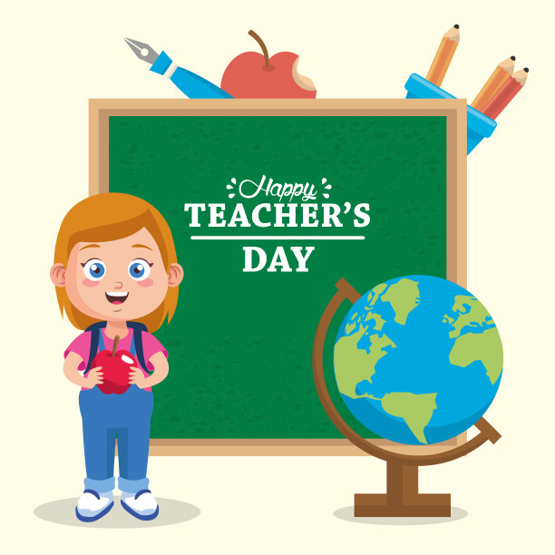 可爱的小女孩学生举起苹果与黑板和用品图片下载