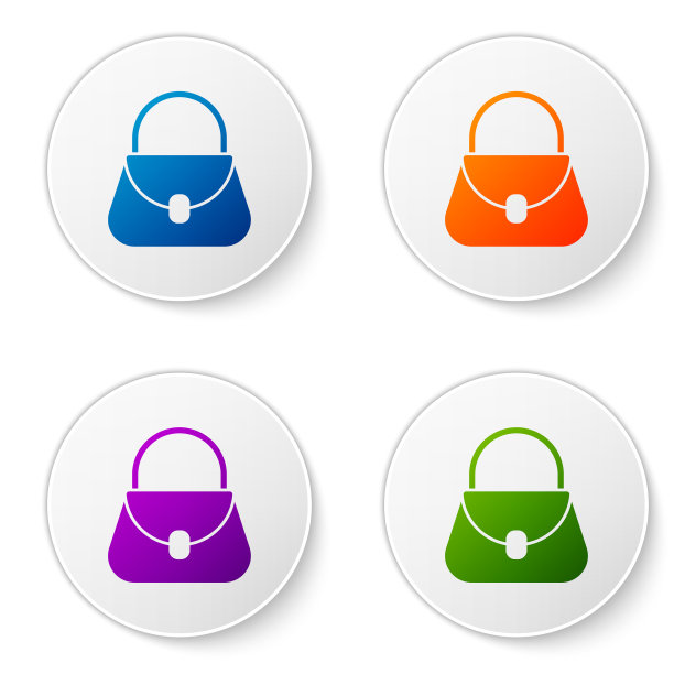 彩色手袋图标孤立在白色背景图片下载