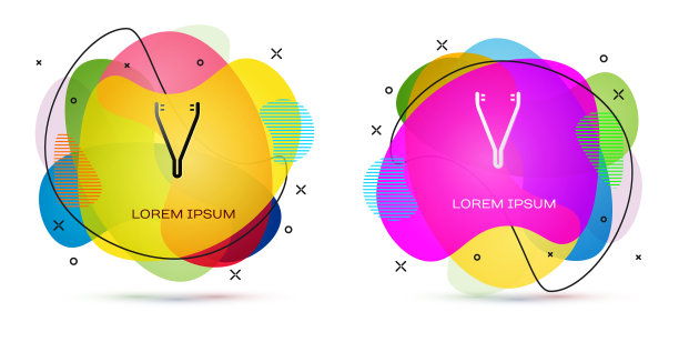 彩色医用镊子图标孤立在白色上图片下载