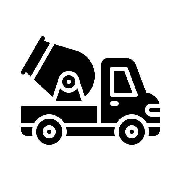 交通图标相关的混凝土搅拌机与灯光矢量在固体设计，图片下载