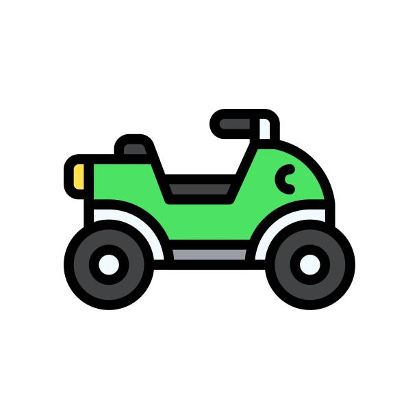 交通工具图标：沙滩车或带把手和灯的自行车矢量图（可编辑笔触）图片下载