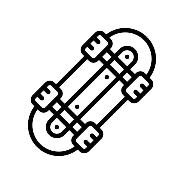 交通图标相关滑板轮胎矢量线性风格，图片下载