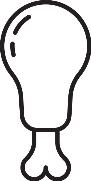 黑线鸡腿图标孤立在白色上图片下载