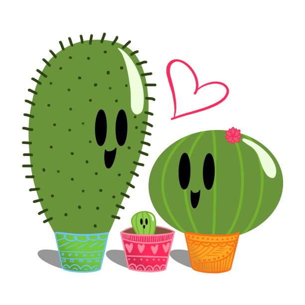 可爱的仙人掌家族图片下载