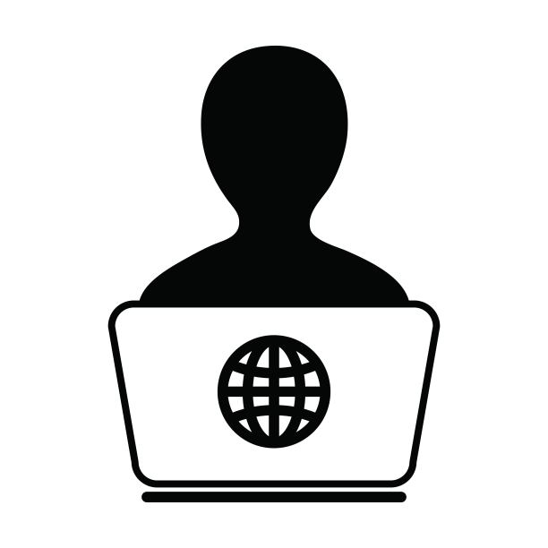 使用笔记本电脑的办公人员图标图片下载