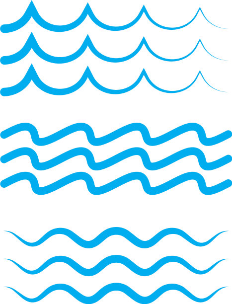 水波符号和图标标志模板图片下载