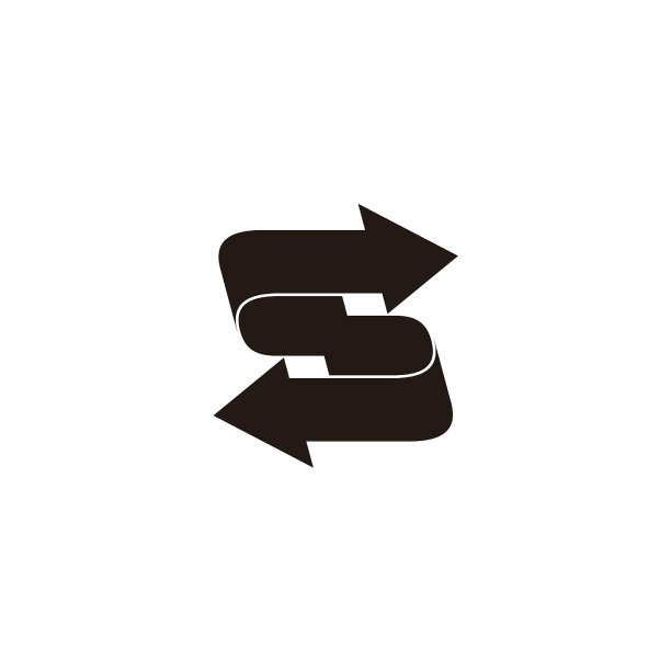 字母反向箭头运动缎带设计标志图片下载