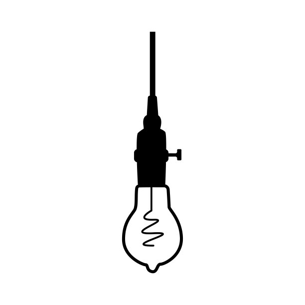 手绘矢量几何放样灯。线型向量图片下载