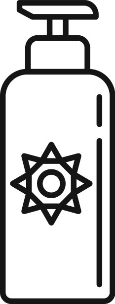 紫外线防护乳液图标轮廓风格图片下载