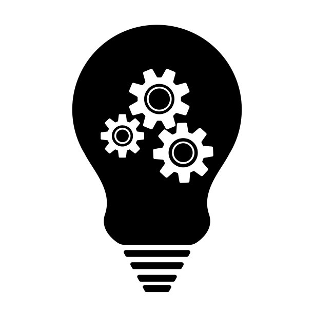 灯泡图标。有齿轮符号的灯泡图片下载