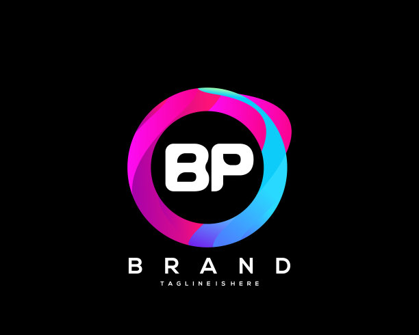 字母bp渐变颜色标志设计图片下载