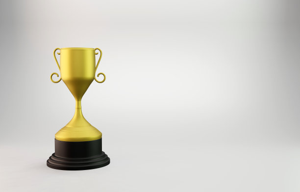 白色背景上的金色奖杯图片下载