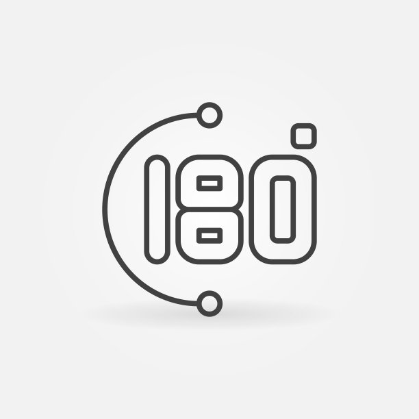 180度线性概念图标或标志图片下载