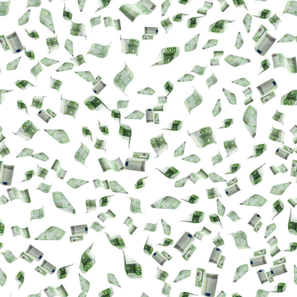 钱无缝模式背景。欧洲几百欧元。企业现金收入下降。欧元贬值现金。图片下载