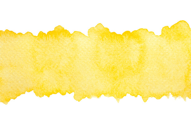 手绘黄色水彩在白色的背景阴影。图片下载
