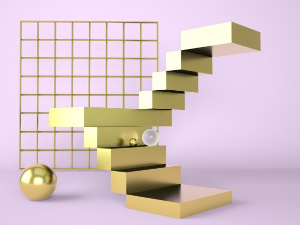 带平台的梯子，用于展示新产品，3d图片下载