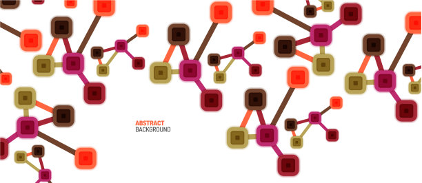 抽象的正方形网点连接方式图片下载