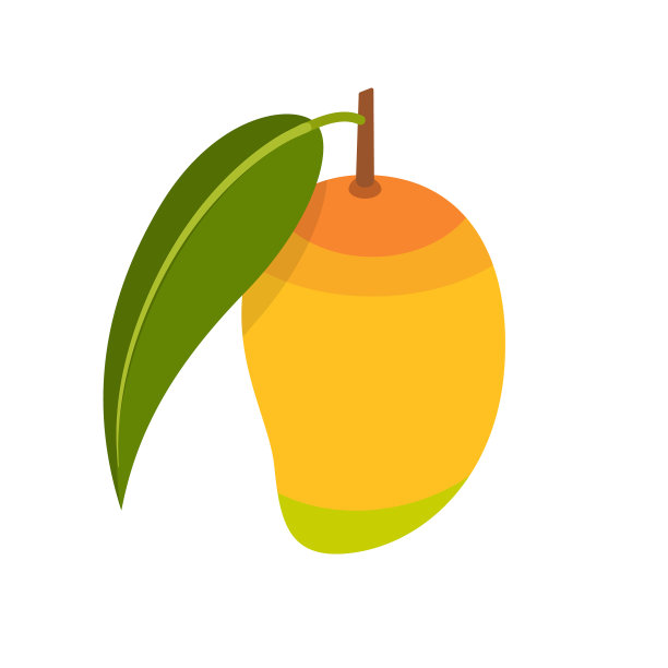 芒果水果图标平面设计图片下载