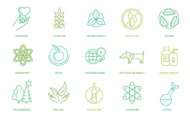 生态标志标识等高线图标集图片下载