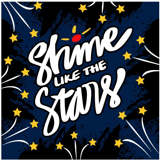 像星星一样闪耀。引用排版。图片下载