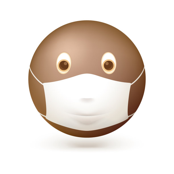 带医用口罩的表情符号。黑色皮肤的表情符号。矢量3d插图孤立在白色背景图片下载