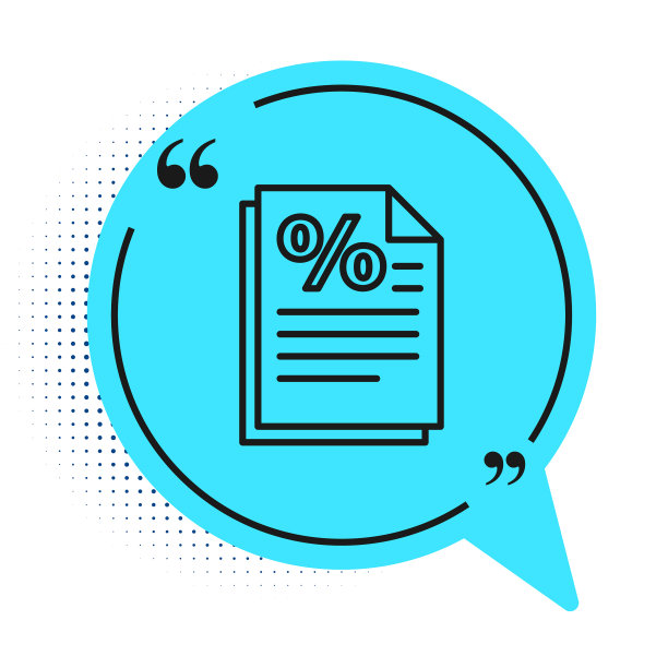 黑线财务文档图标孤立在白色上图片下载